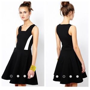 French Connection Lucy Skater Dress US 4 Black